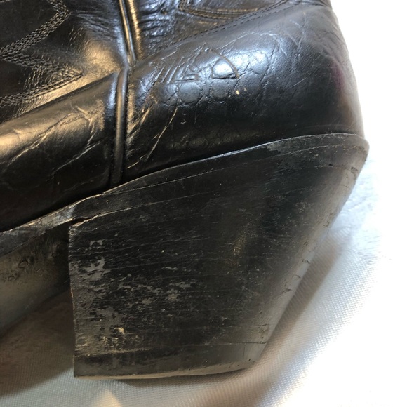 Siete Legas Cowboy Western Boots made in Mexico Leather Men’s Size 9 Black - Picture 6 of 16